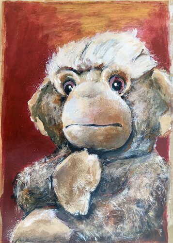 Affe No. 4 "Abgemacht" by Michael Rehr-Hoffmann, Painting for Sale on Singulart