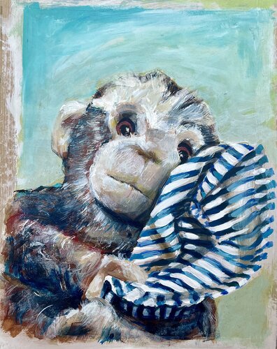 Affe No. 7 "Mit blauen Streifen" von Michael Rehr-Hoffmann, Malerei kaufen auf Singulart