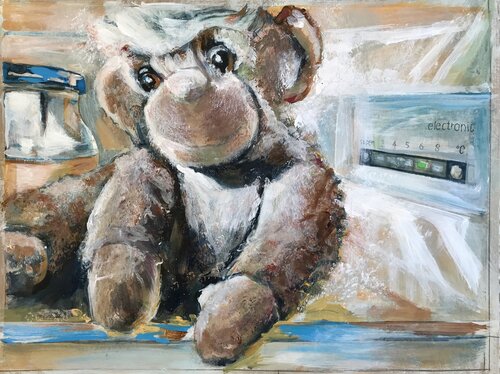 Affe No. 10 „In the Fridge“ - im Kühlschrank di Michael Rehr-Hoffmann, Pittura in vendita su Singulart