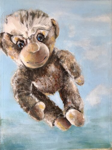 Affe No. 12 "Fliegen" van Michael Rehr-Hoffmann, Schilderij te koop op Singulart