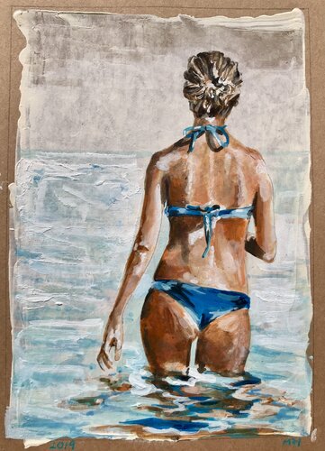 Badende – ab ins Meer von Michael Rehr-Hoffmann, Malerei kaufen auf Singulart