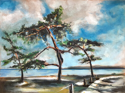 Küstenlandschaft "Am Meer" – seaside landscape van Michael Rehr-Hoffmann, Schilderij te koop op Singulart