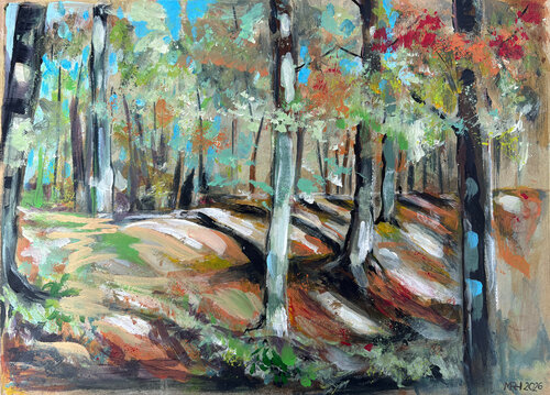 Landschaft "Die Lüneburger Landwehr 2" – landscape van Michael Rehr-Hoffmann, Schilderij te koop op Singulart