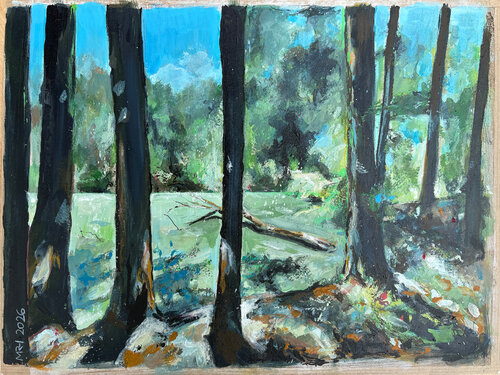 Landschaft "Die Lüneburger Landwehr 3" – landscape van Michael Rehr-Hoffmann, Schilderij te koop op Singulart