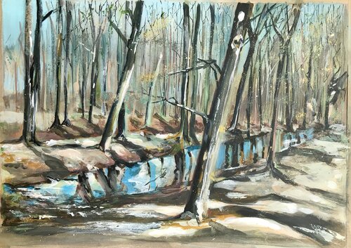 Landschaftsmalerei  "Leise am Bach der Landwehr" by Michael Rehr-Hoffmann, 회화 for Sale on Singulart