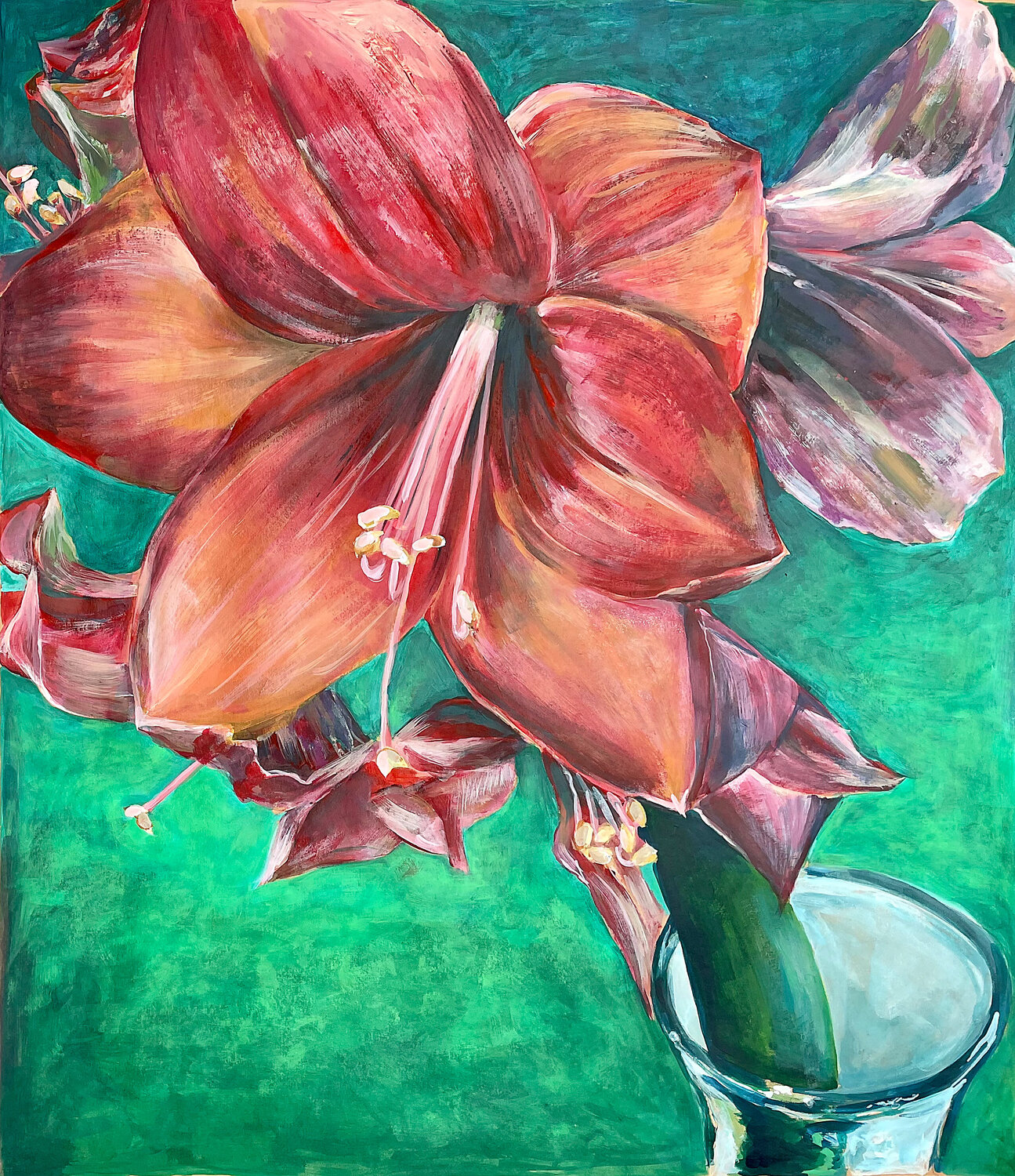 Amaryllis – Sinnlichkeit, Leidenschaft und Ästhetik. Michael Rehr-Hoffmann Originalgemälde zu verkaufen