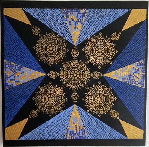 Blue Mandala van Susanne Lange-Magin, Schilderij te koop op Singulart