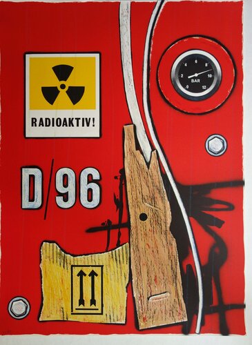 Restricted Area, Lithographie originale signée van Peter Klasen, Afdruk te koop op Singulart