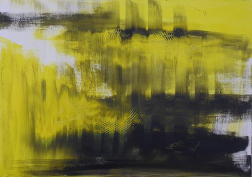 Studie mit Schwarz und Gelb 2 (AK 0042) di Esberg, Pittura in vendita su Singulart