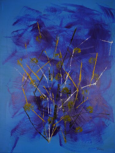 Geflecht in Blau (AK 0090) par Esberg, Peinture en vente sur Singulart