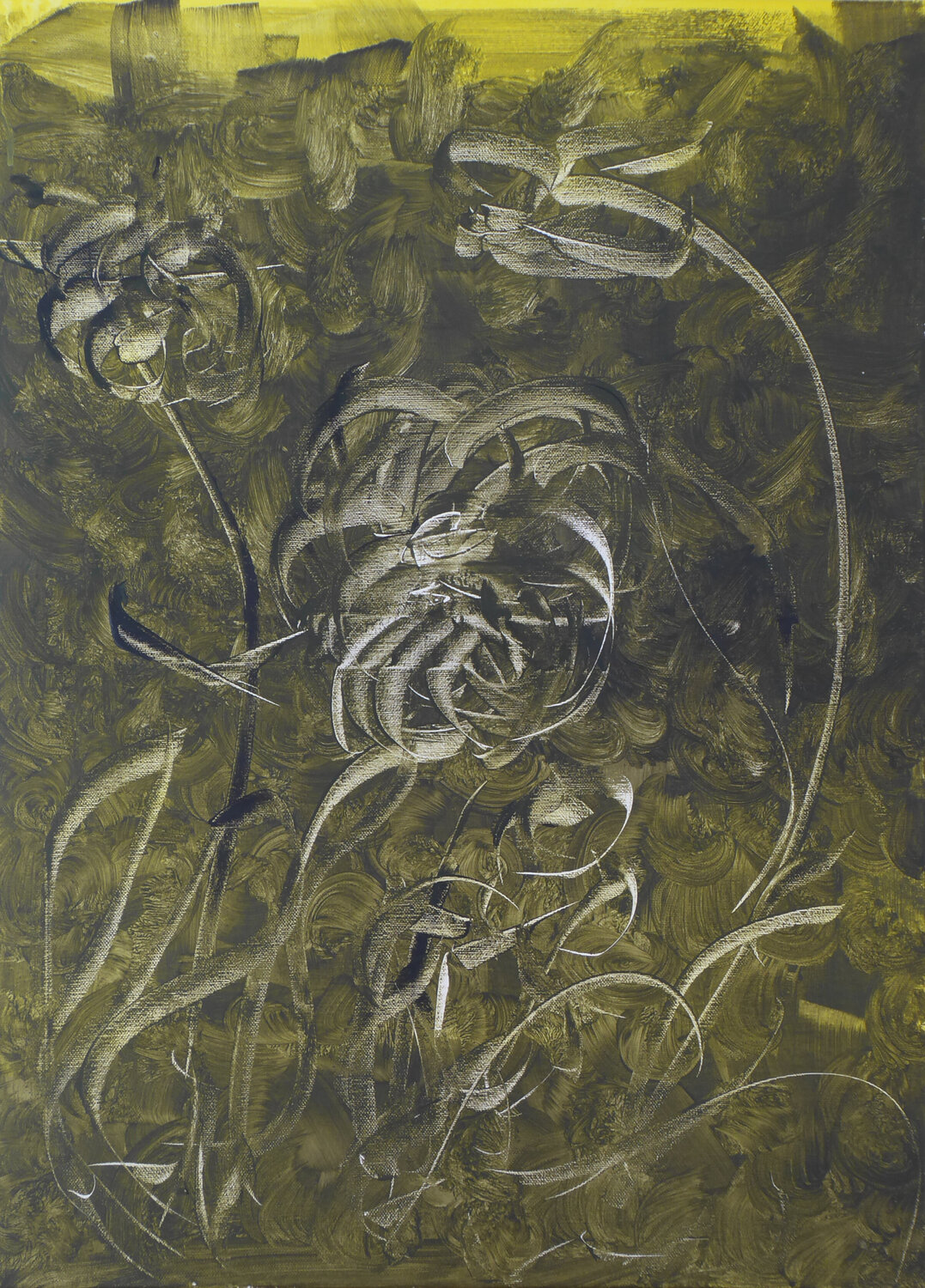 Studie mit Gelb und Schwarz 3 - Flora (KK 0039) Esberg Originalgemälde zu verkaufen