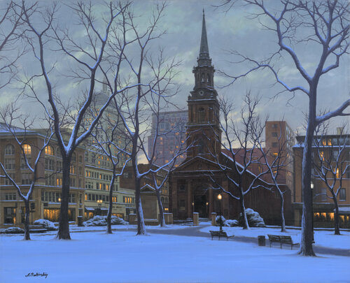 ARLINGTON CHURCH BOSTON di Alexei Butyrskiy, Pittura in vendita su Singulart