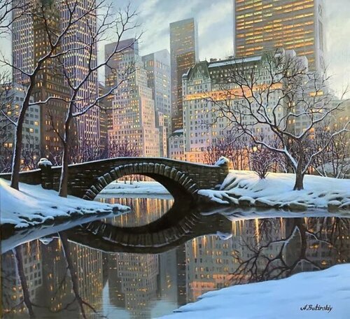 CENTRAL PARK SNOW FALL di Alexei Butyrskiy, Pittura in vendita su Singulart