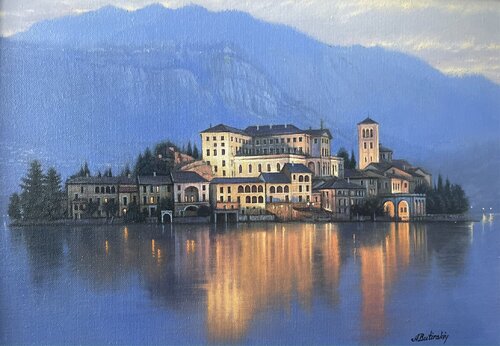 QUIET EVENING ON LAKE CUOMO di Alexei Butyrskiy, Pittura in vendita su Singulart