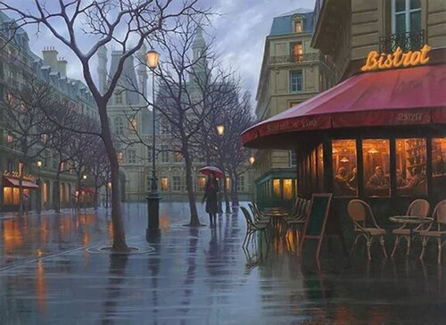 RAINY DAY PARIS di Alexei Butyrskiy, Pittura in vendita su Singulart