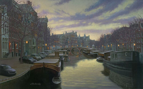 TWILIGHT IN AMSTERDAM van Alexei Butyrskiy, Schilderij te koop op Singulart