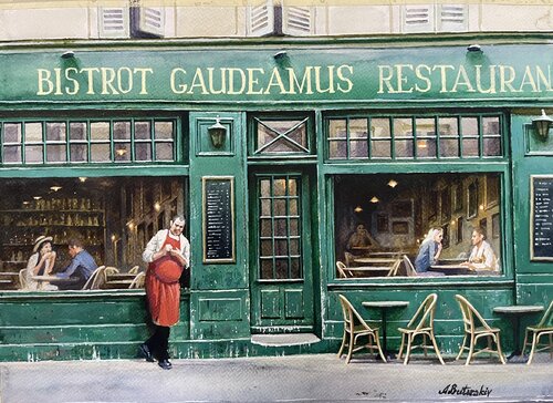 BISTRO GAUDEAMUS 2024 di Alexei Butyrskiy, Pittura in vendita su Singulart
