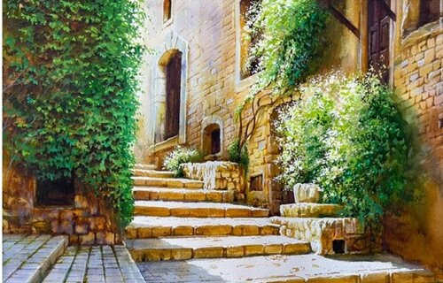 GOLDEN PATHWAY di Alexei Butyrskiy, Pittura in vendita su Singulart