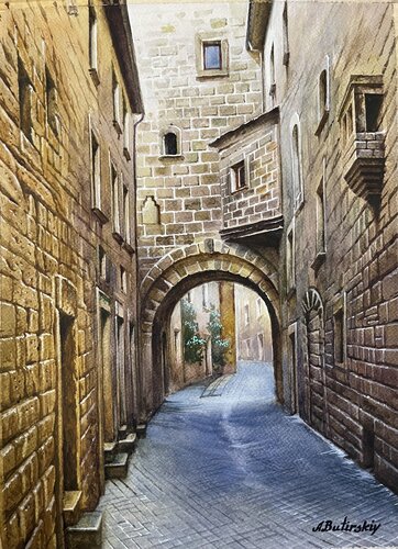 MEDIVAL STREET di Alexei Butyrskiy, Pittura in vendita su Singulart