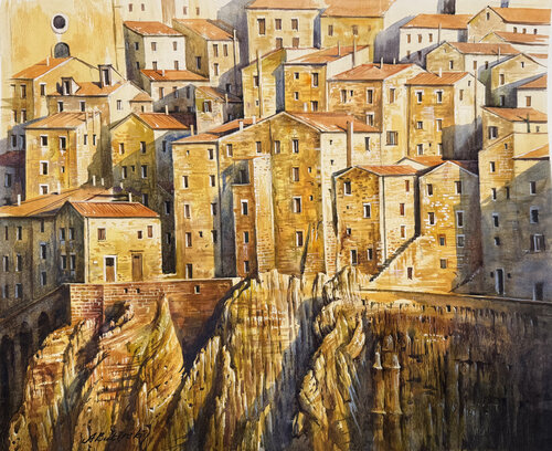 THE CITY ON THE EDGE di Alexei Butyrskiy, Pittura in vendita su Singulart
