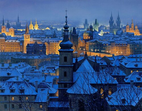 AN EVENING IN PRAGUE van Alexei Butyrskiy, Afdruk te koop op Singulart