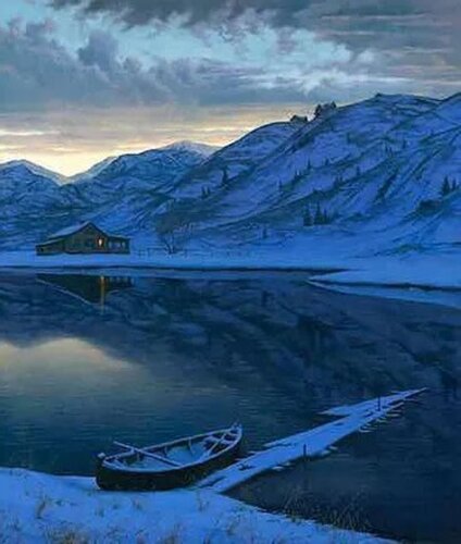 MOUNTAIN POND van Alexei Butyrskiy, Afdruk te koop op Singulart