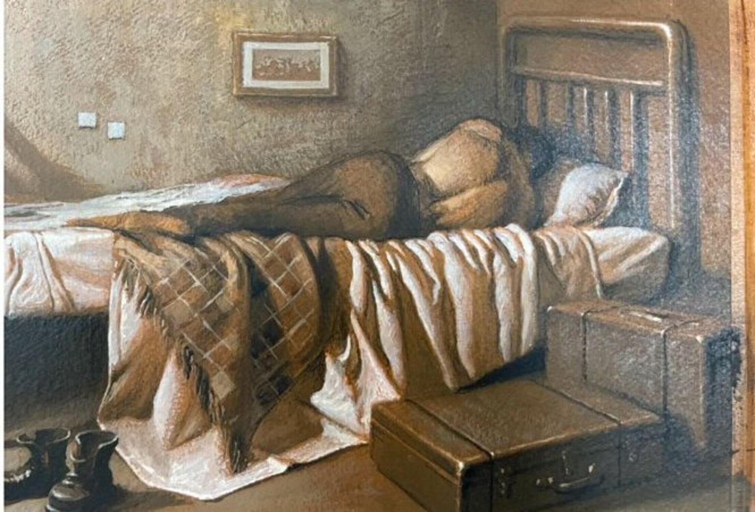 WORN SOLES, WEARY SOUL Alexei Butyrskiy Originalgemälde zu verkaufen