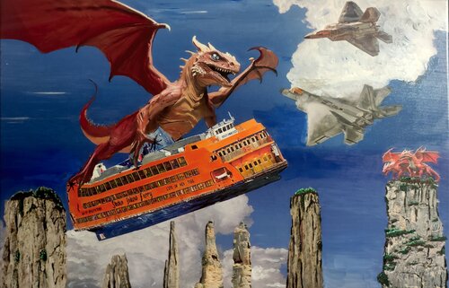 New York dragons by Javier Luis Lopez, Painting for Sale on Singulart