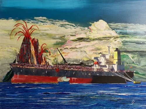 Hole on ship - impressive marine de Javier Luis Lopez, Pintura a la venta en Singulart