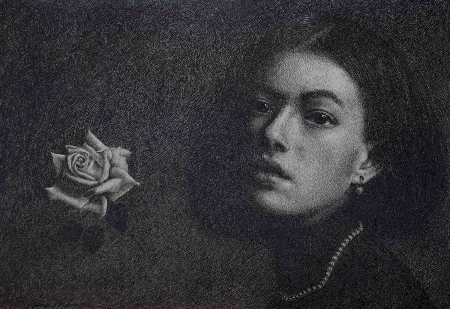 Fermo immagine con rosa bianca Nicola De Luca