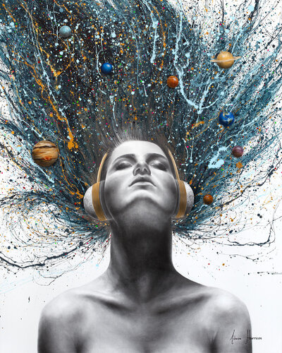Musical Eclipse (Hand Embellished Giclée) van Ashvin Harrison, Afdruk te koop op Singulart