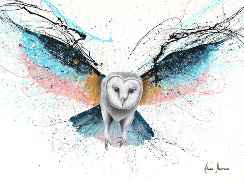 Star Melody Owl (Hand Embellished Giclée) van Ashvin Harrison, Afdruk te koop op Singulart
