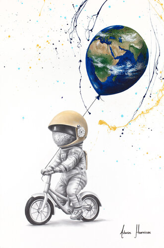 The Space Boy (Hand Embellished Giclée) par Ashvin Harrison, Édition en vente sur Singulart