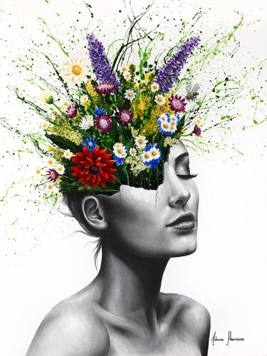 Garden Dreams (Hand Embellished Giclée) van Ashvin Harrison, Afdruk te koop op Singulart