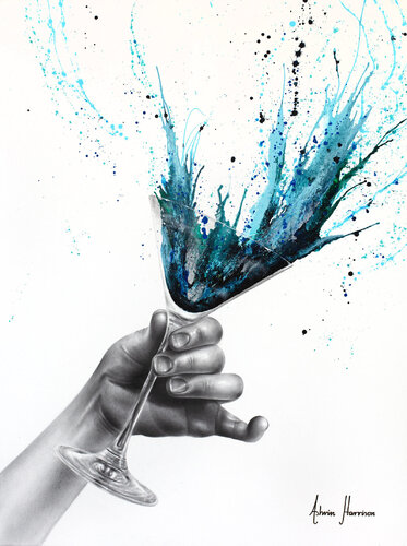 Deep Sea Martini (Hand Embellished Giclée) van Ashvin Harrison, Afdruk te koop op Singulart