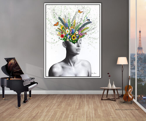 The Garden Girl (Original Hand Painting) von Ashvin Harrison, Malerei kaufen auf Singulart