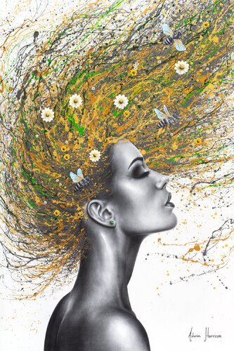 The Honey Bee Woman (Hand Embellished Giclée) by Ashvin Harrison, Print for Sale on Singulart