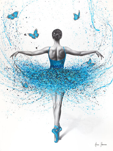 Crystal Butterfly Dancer (Hand Embellished Giclée) van Ashvin Harrison, Afdruk te koop op Singulart