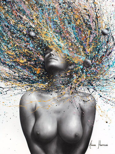 Phases of Her Radiance (Original Hand Painting) van Ashvin Harrison, Schilderij te koop op Singulart