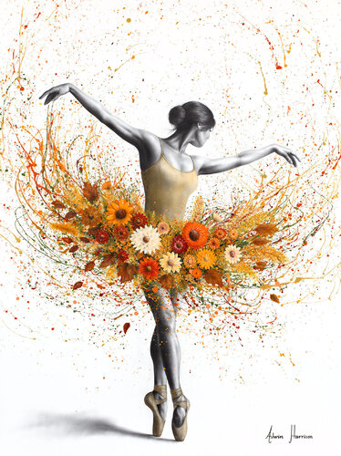Autumn Allure Ballerina (Original Hand Painting) by Ashvin Harrison, Painting for Sale on Singulart