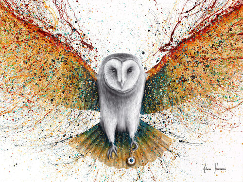 The Night Watch Owl (Original Hand Painting) van Ashvin Harrison, Schilderij te koop op Singulart