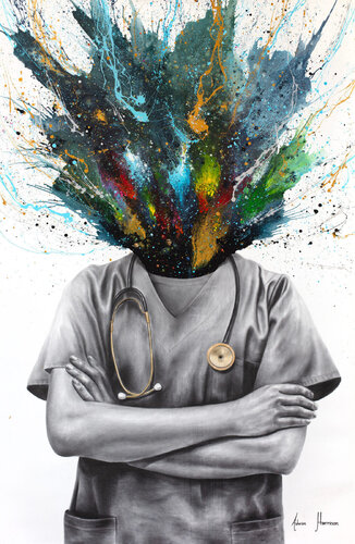 Medical Monday (Original Hand Painting) de Ashvin Harrison, Pintura a la venta en Singulart
