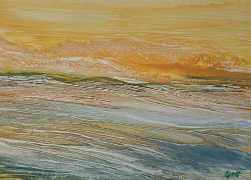 Abstract landscape | Sunlit Horison di Elena Gozunova, Disegno in vendita su Singulart