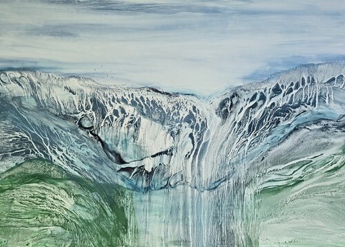 So high! Norwegian Fjords van Elena Gozunova, Tekening te koop op Singulart