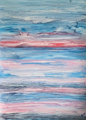 Abstract seascape | Sunset over sea #2 di Elena Gozunova, Pittura in vendita su Singulart