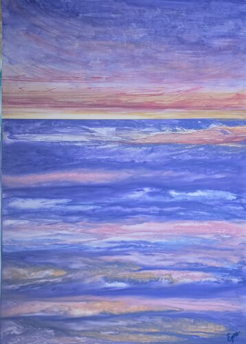 Abstract Seascape | Sunset over sea #3 di Elena Gozunova, Opera su carta in vendita su Singulart