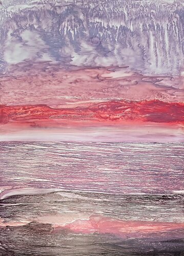Abstract seascape | Sunset over sea #6 di Elena Gozunova, Opera su carta in vendita su Singulart