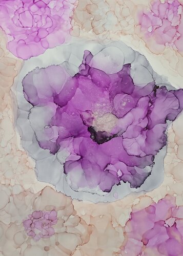 Bloom in the Gaze #2 - Contemporary Floral Art de Elena Gozunova, Obra en papel a la venta en Singulart