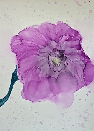 Inner Bloom - Contemporary Floral Art von Elena Gozunova, Werk auf Papier kaufen auf Singulart