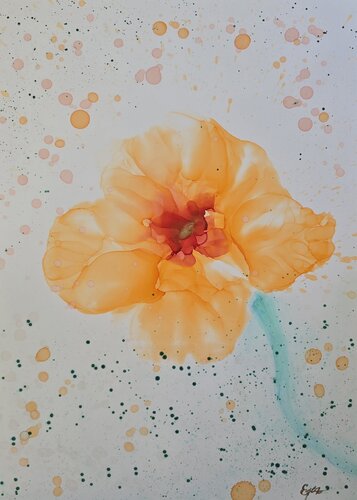 Bloom in the Gaze #12 (Solar Drift) van Elena Gozunova, Werk op papier te koop op Singulart